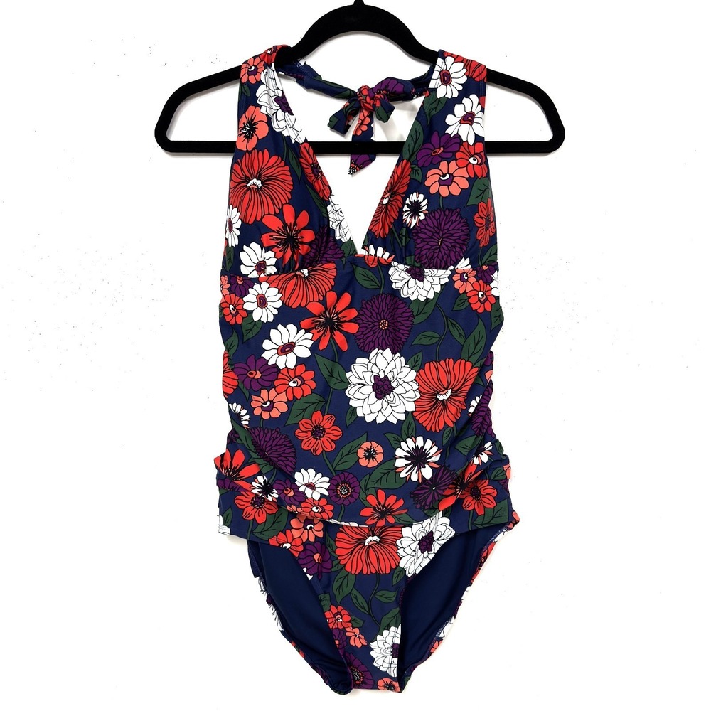 Jaclyn Smith Swimsuit, Size 16, Tropical Escape One Piece Halter Floral‎ NEW